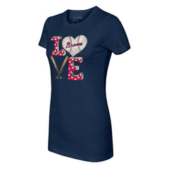 Atlanta Braves Tiny Turnip Women's Baseball Love T-Shirt Navy