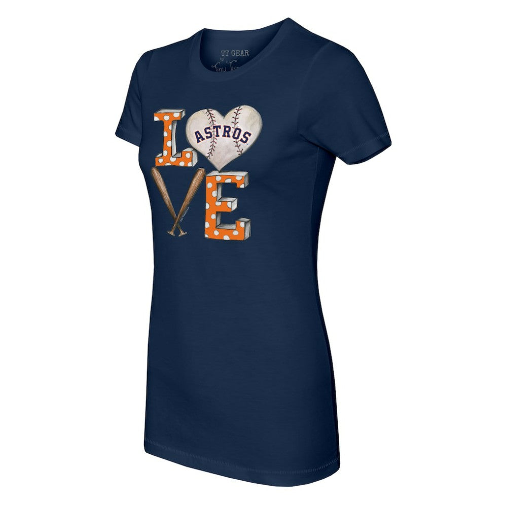 Houston Astros Tiny Turnip Women's Baseball Love T-Shirt Navy