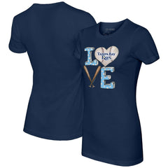 Tampa Bay Rays Tiny Turnip Women's Baseball Love T-Shirt Navy