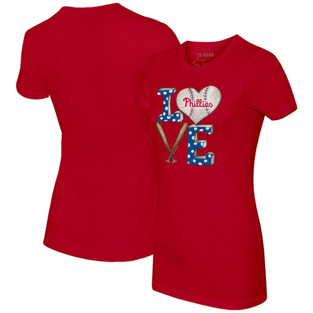 Philadelphia Phillies Tiny Turnip Women's Baseball Love T-Shirt Red
