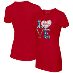 Philadelphia Phillies Tiny Turnip Women's Baseball Love T-Shirt Red