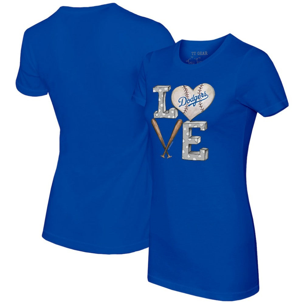 Los Angeles Dodgers Tiny Turnip Women's Baseball Love T-Shirt Royal
