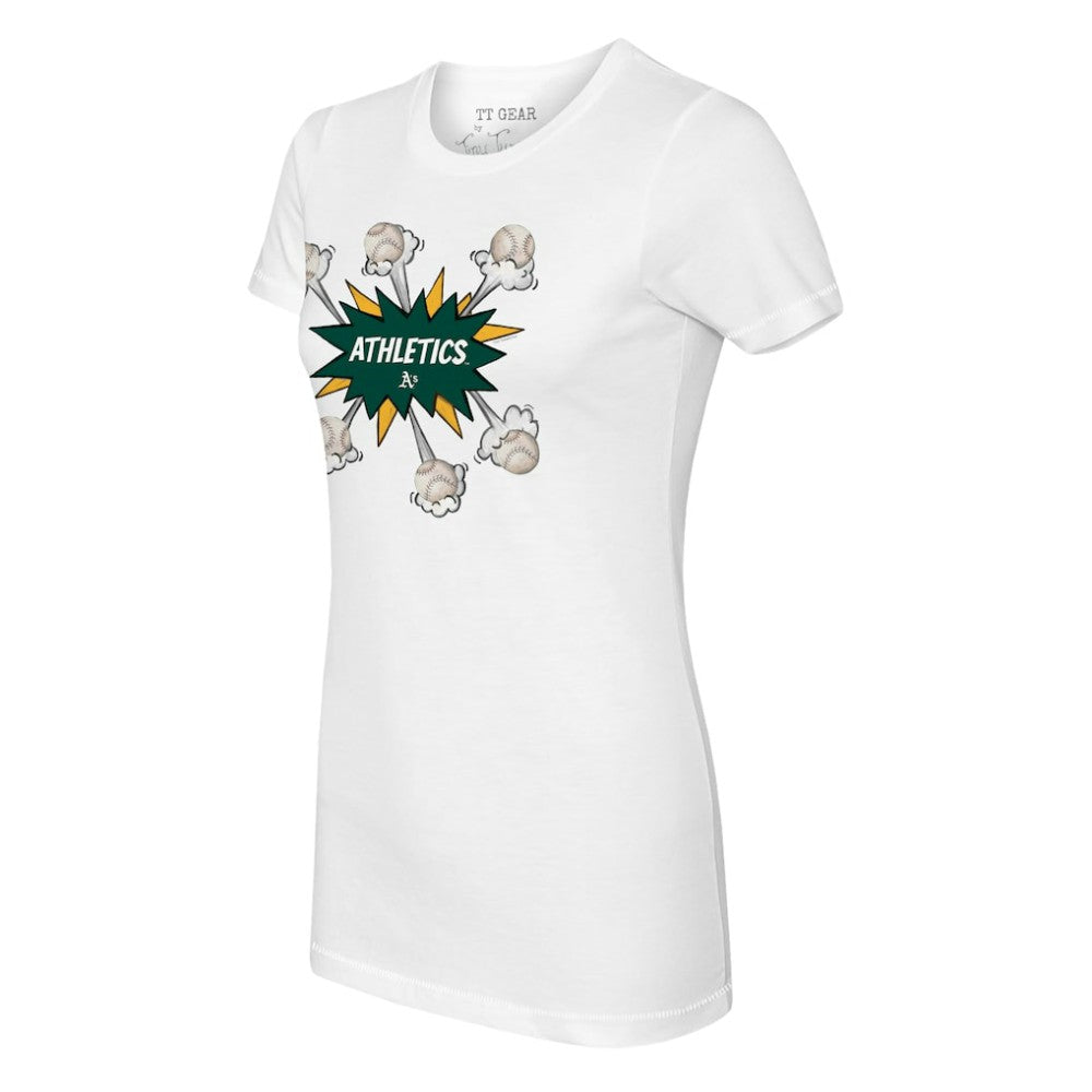 Athletics Tiny Turnip Women's Baseball Pow T-Shirt White