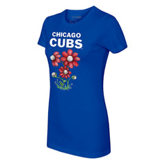 Chicago Cubs Tiny Turnip Women's Blooming Baseballs T-Shirt Royal