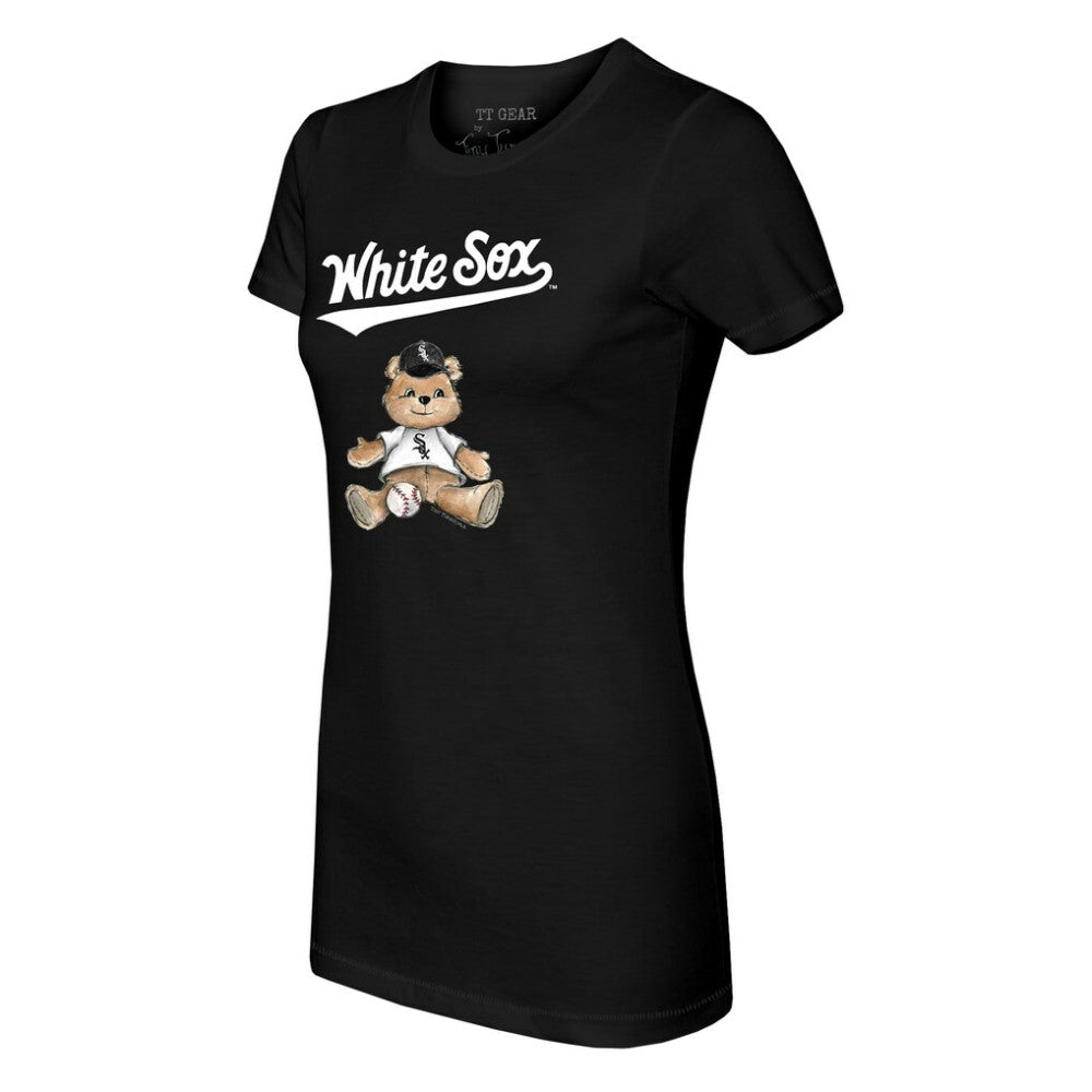 Chicago White Sox Tiny Turnip Women's Teddy Boy T-Shirt Black