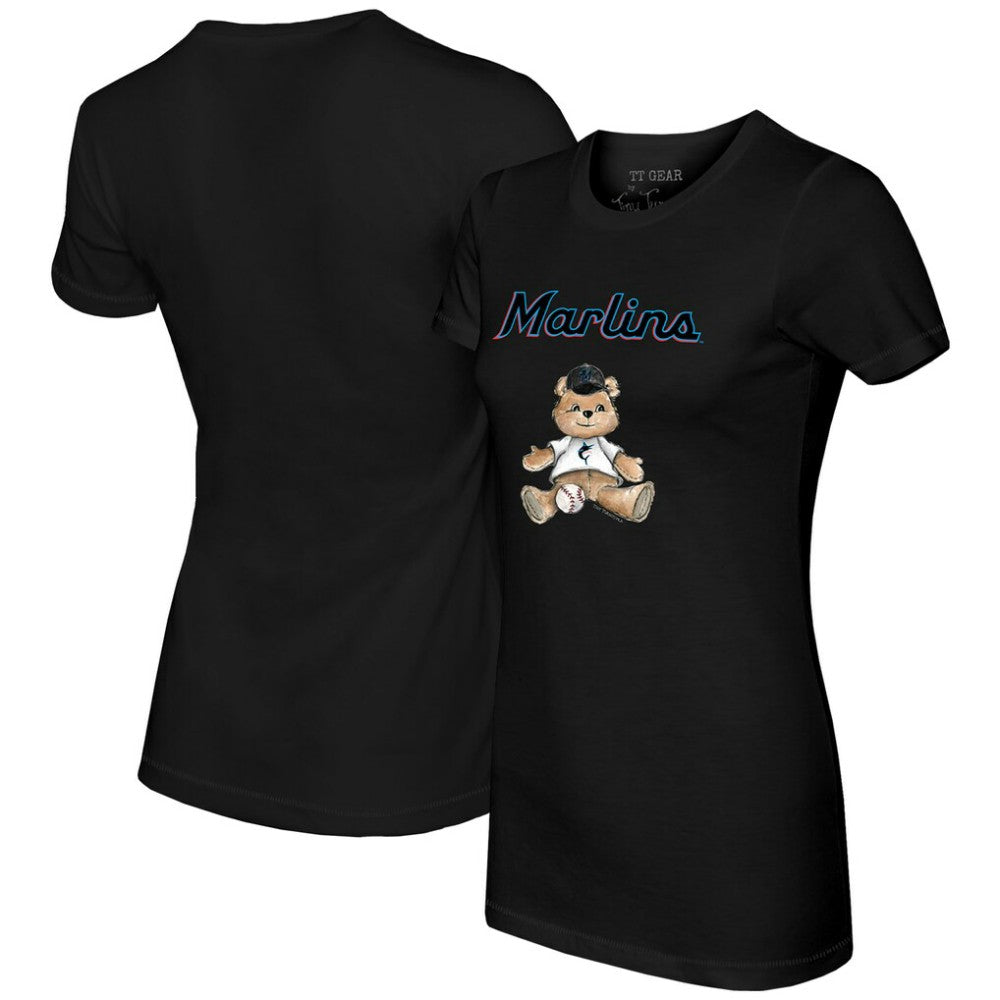 Miami Marlins Tiny Turnip Women's Teddy Boy T-Shirt Black