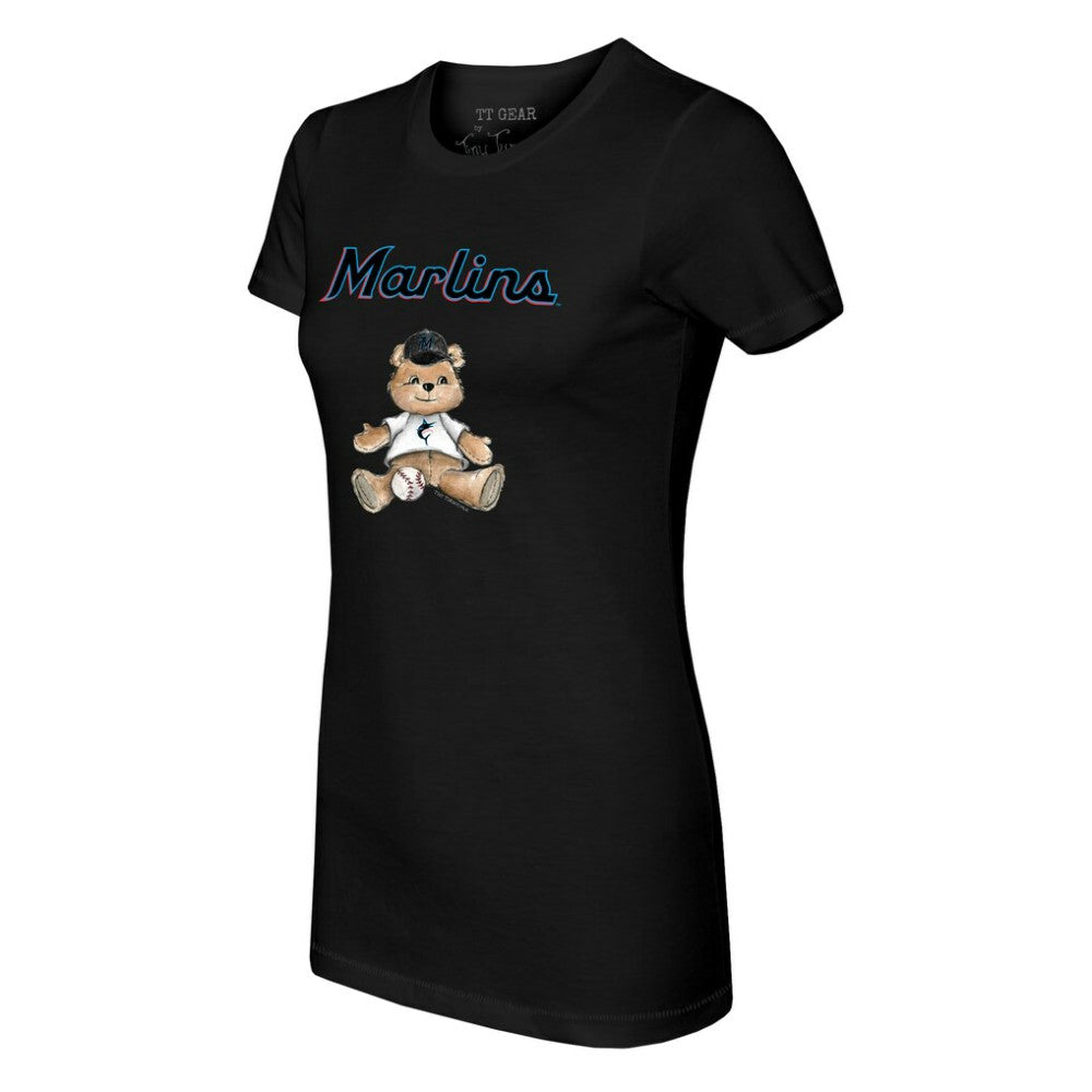 Miami Marlins Tiny Turnip Women's Teddy Boy T-Shirt Black
