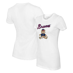 Atlanta Braves Tiny Turnip Women's Teddy Boy T-Shirt White