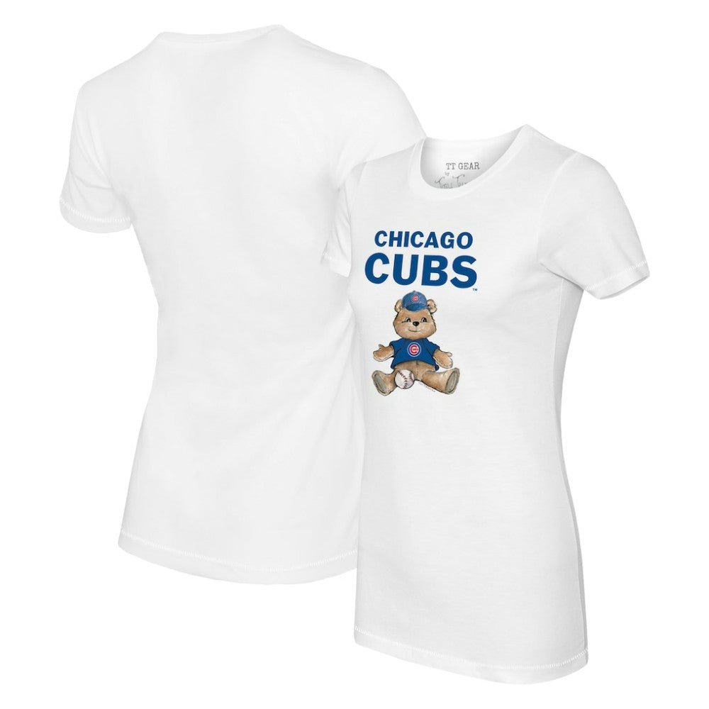 Chicago Cubs Tiny Turnip Women's Teddy Boy T-Shirt White