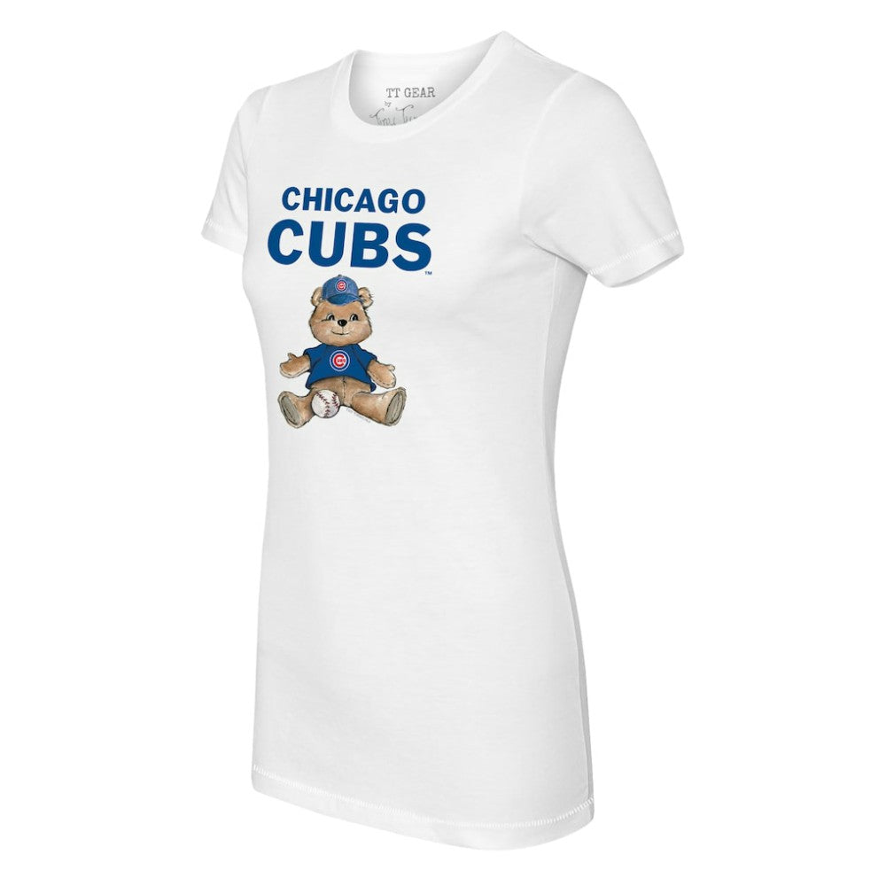 Chicago Cubs Tiny Turnip Women's Teddy Boy T-Shirt White