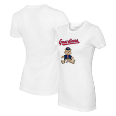Cleveland Guardians Tiny Turnip Women's Teddy Boy T-Shirt White
