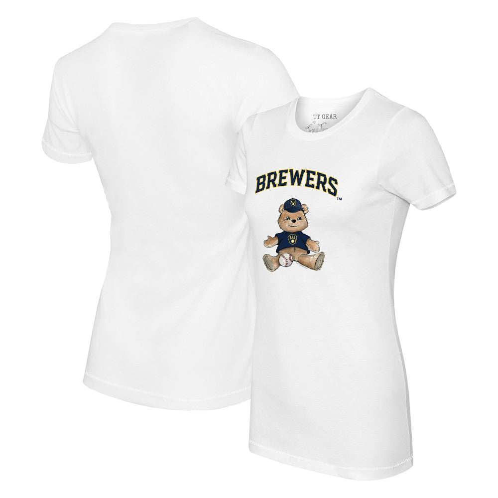 Milwaukee Brewers Tiny Turnip Women's Teddy Boy T-Shirt White