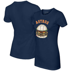 Houston Astros Tiny Turnip Women's Burger T-Shirt Navy