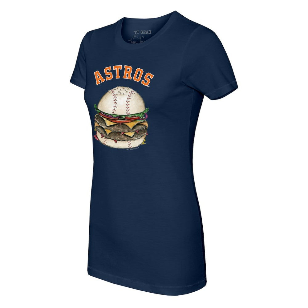 Houston Astros Tiny Turnip Women's Burger T-Shirt Navy