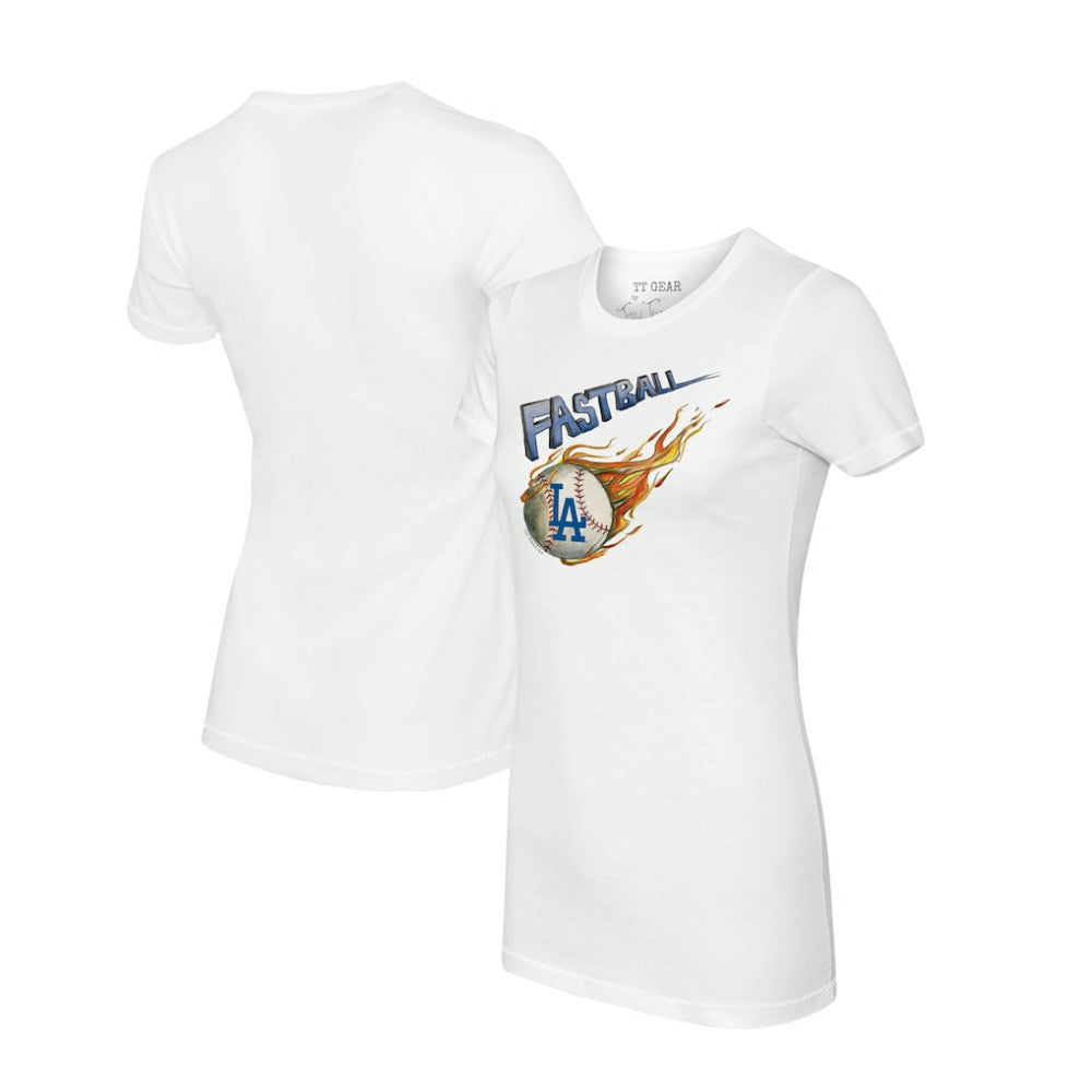 Los Angeles Dodgers Tiny Turnip Women's Fastball T-Shirt White