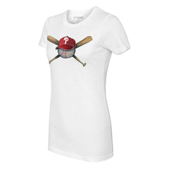 Philadelphia Phillies Tiny Turnip Women's Hat Crossbats T-Shirt White