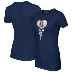 Detroit Tigers Tiny Turnip Women's Heart Lolly T-Shirt Navy