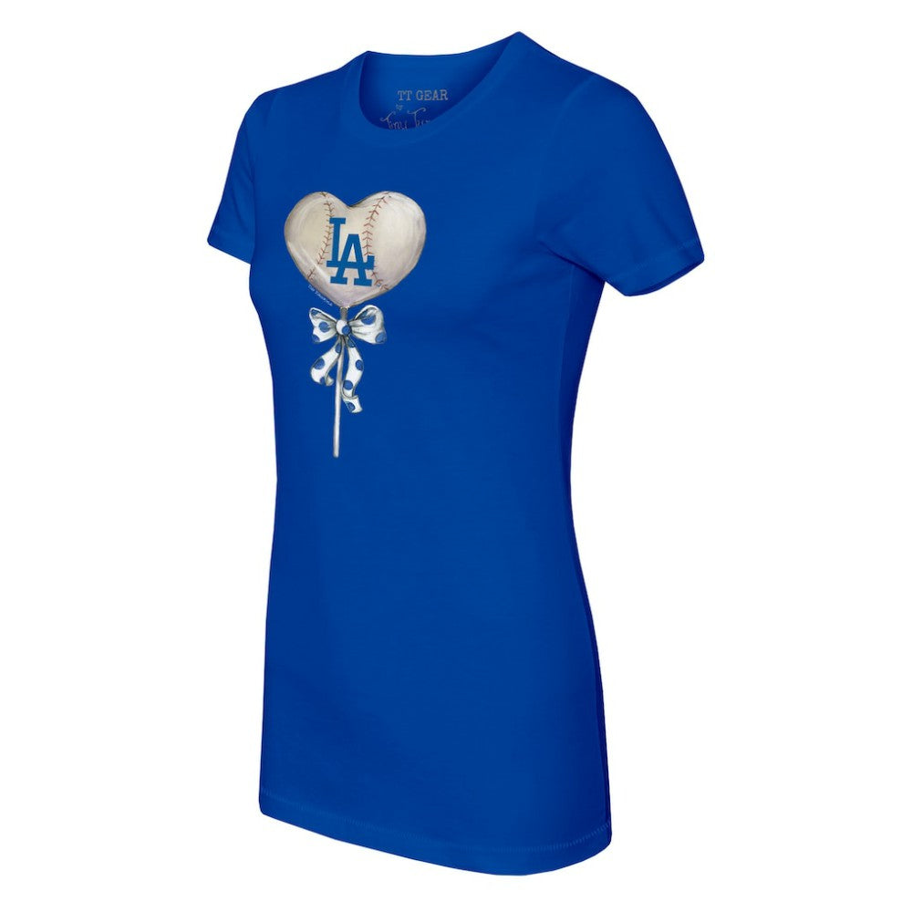 Los Angeles Dodgers Tiny Turnip Women's Heart Lolly T-Shirt Royal