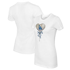 Los Angeles Dodgers Tiny Turnip Women's Heart Lolly T-Shirt White