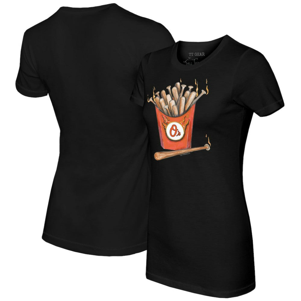 Baltimore Orioles Tiny Turnip Women's Hot Bats T-Shirt Black