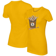 San Diego Padres Tiny Turnip Women's Hot Bats T-Shirt Gold