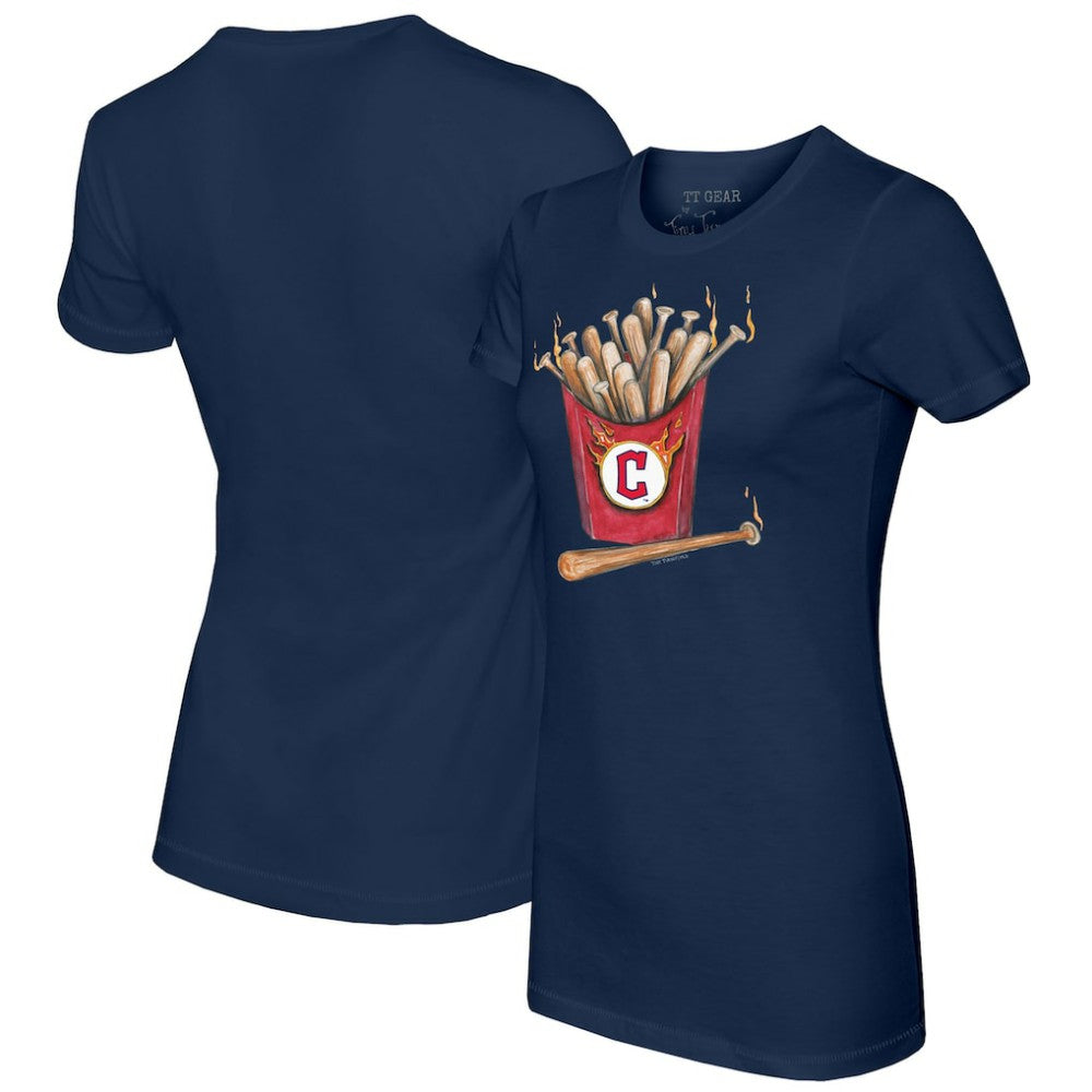 Cleveland Guardians Tiny Turnip Women's Hot Bats T-Shirt Navy
