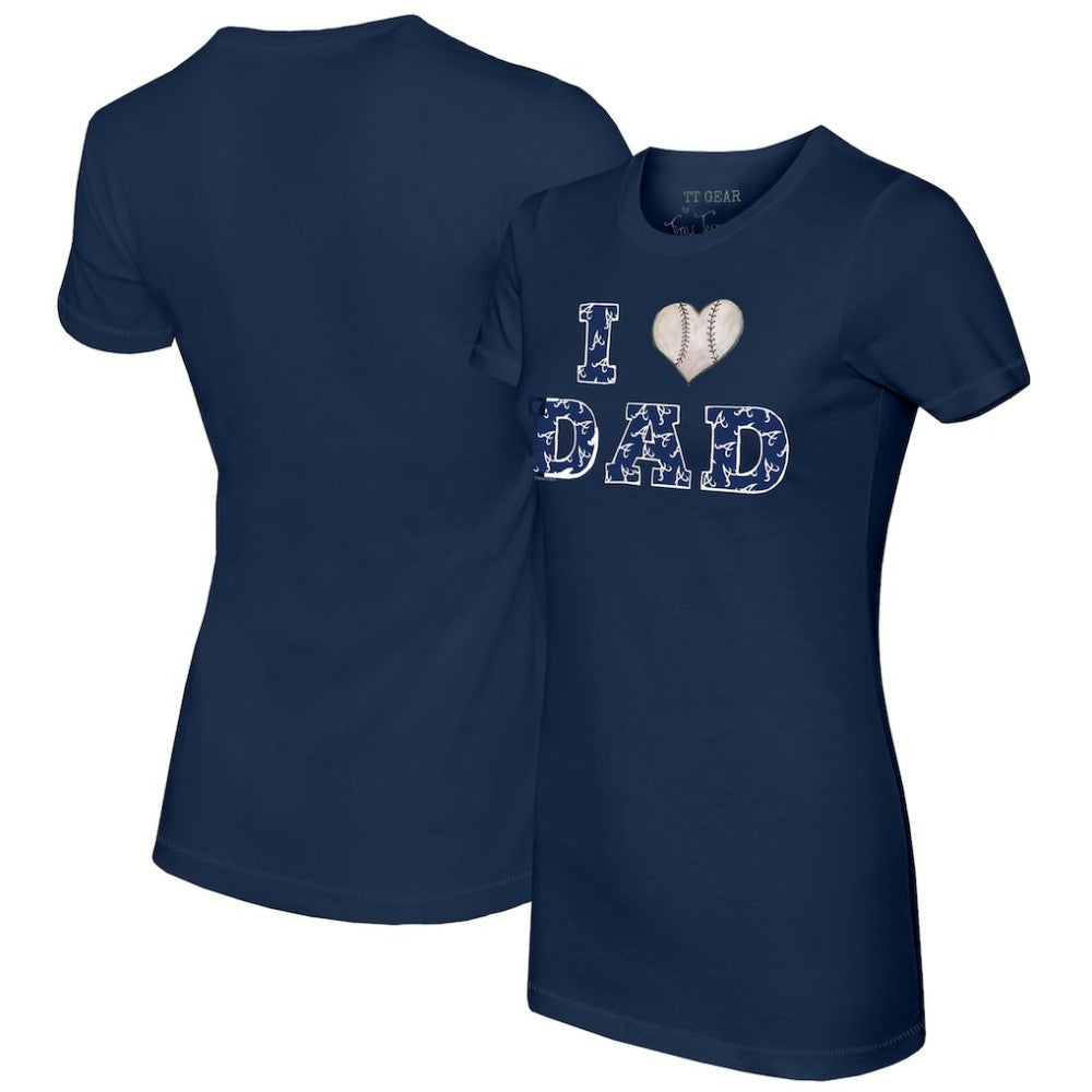 Atlanta Braves Tiny Turnip Women's I Love Dad T-Shirt Navy