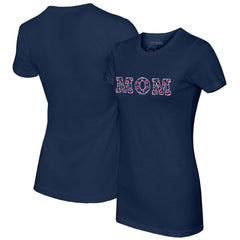Cleveland Guardians Tiny Turnip Women's Logo Mom T-Shirt Navy