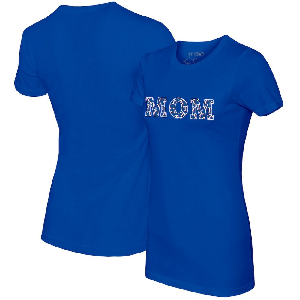 Texas Rangers Tiny Turnip Women's Logo Mom T-Shirt Royal