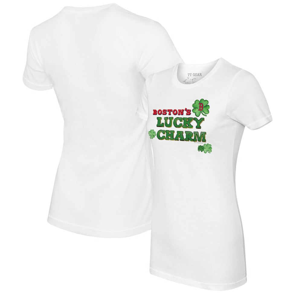 Boston Red Sox Tiny Turnip Women's Lucky Charm T-Shirt White