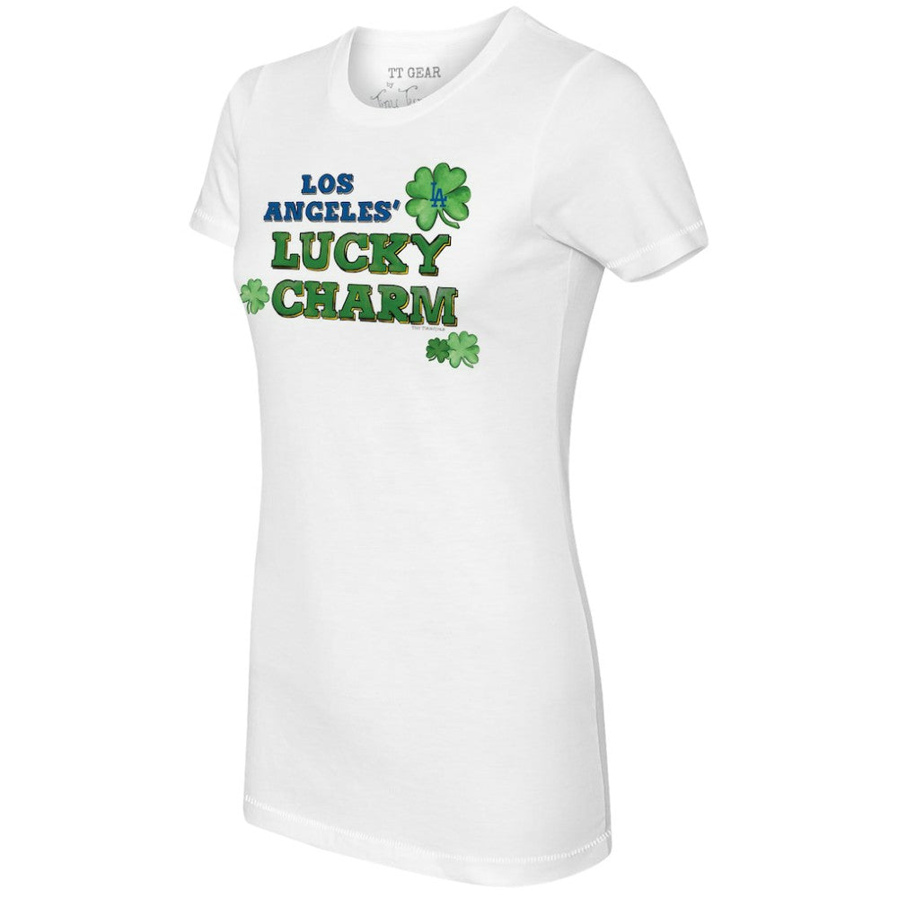 Los Angeles Dodgers Tiny Turnip Women's Lucky Charm T-Shirt White