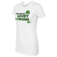 Milwaukee Brewers Tiny Turnip Women's Lucky Charm T-Shirt White