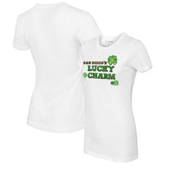 San Diego Padres Tiny Turnip Women's Lucky Charm T-Shirt White