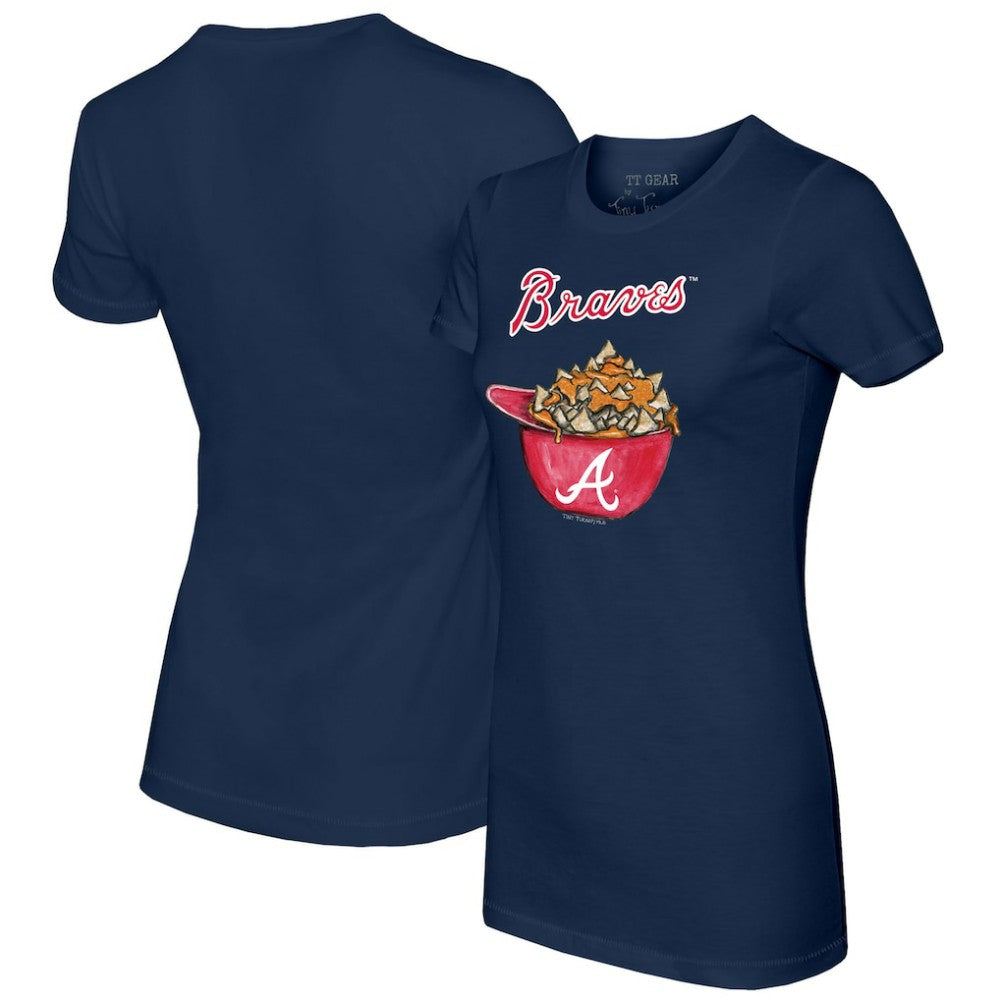 Atlanta Braves Tiny Turnip Women's Nacho Helmet T-Shirt Navy