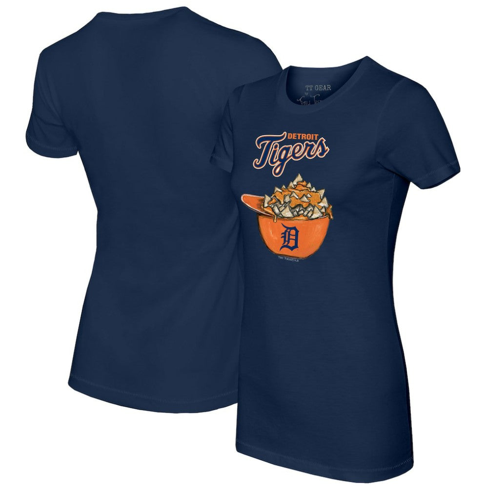 Detroit Tigers Tiny Turnip Women's Nacho Helmet T-Shirt Navy
