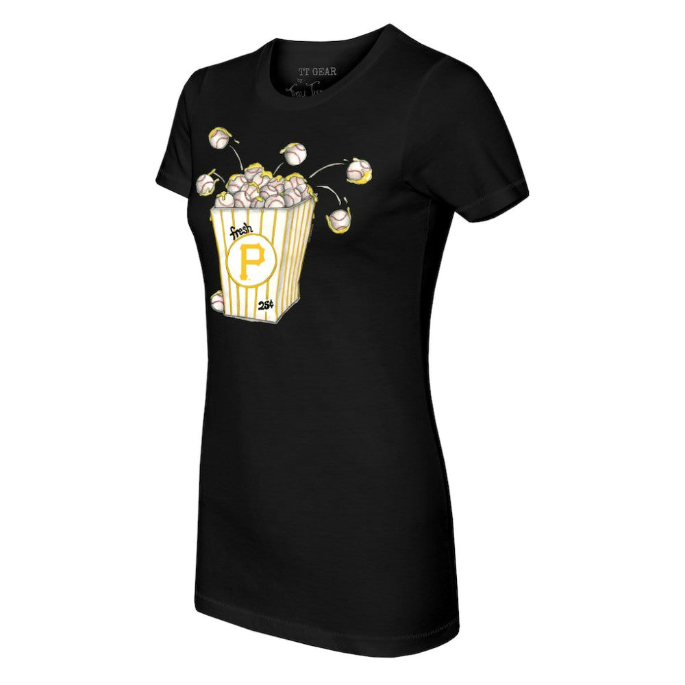Pittsburgh Pirates Tiny Turnip Women's Popcorn T-Shirt Black