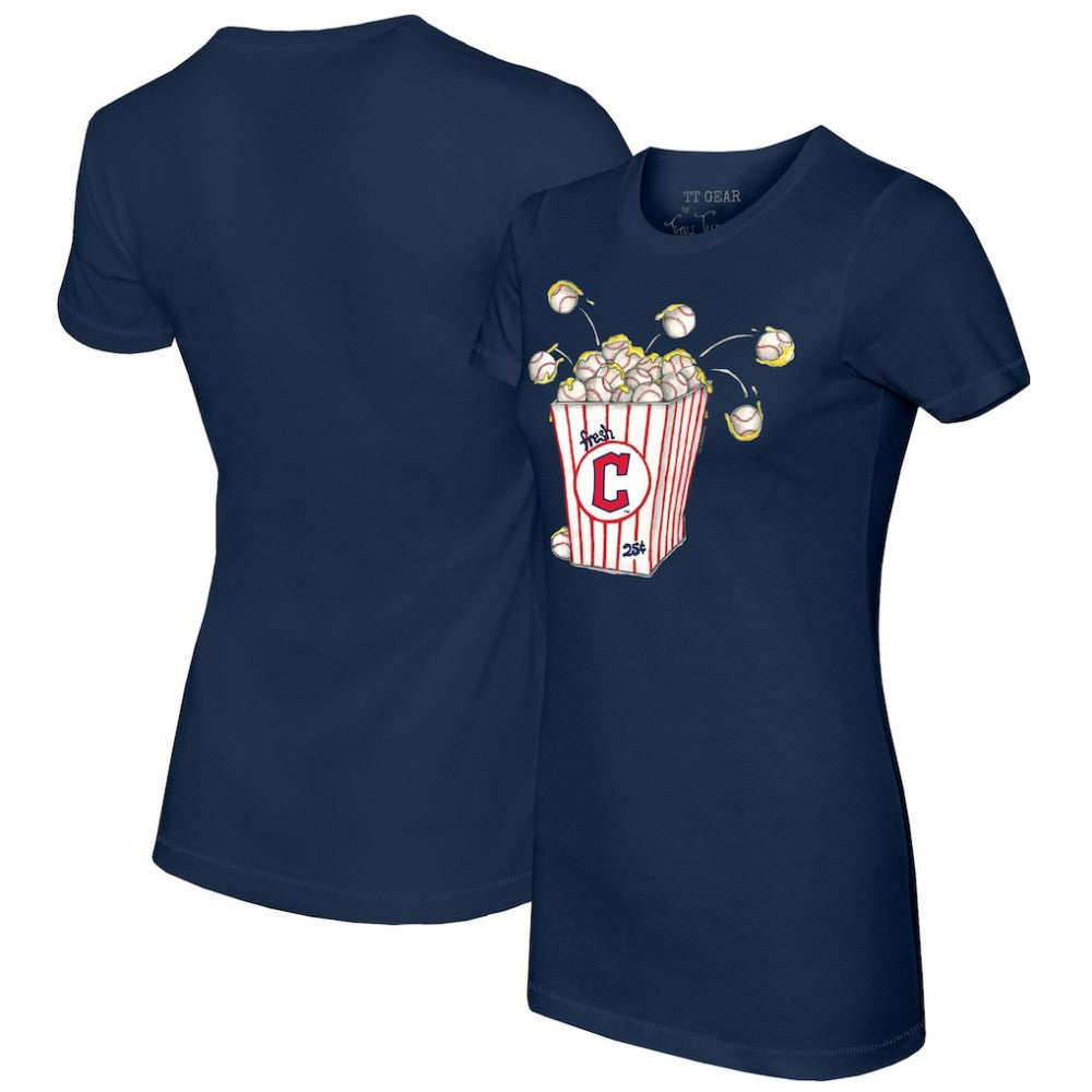 Cleveland Guardians Tiny Turnip Women's Popcorn T-Shirt Navy
