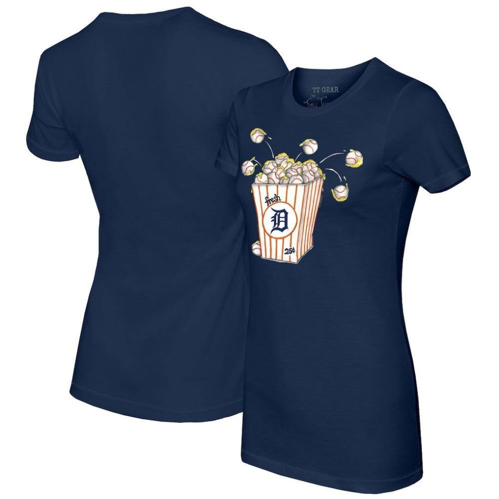 Detroit Tigers Tiny Turnip Women's Popcorn T-Shirt Navy