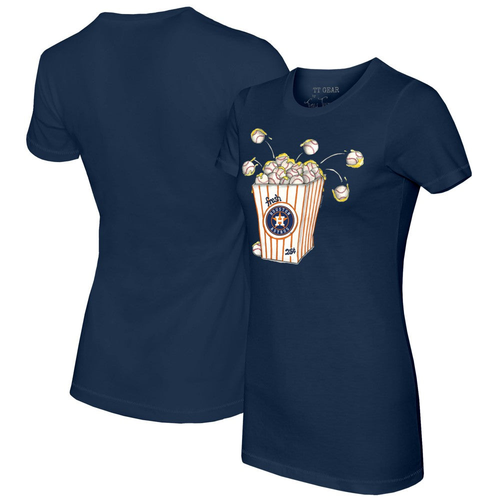 Houston Astros Tiny Turnip Women's Popcorn T-Shirt Navy