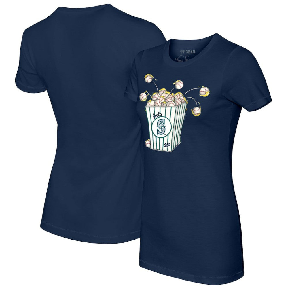 Seattle Mariners Tiny Turnip Women's Popcorn T-Shirt Navy