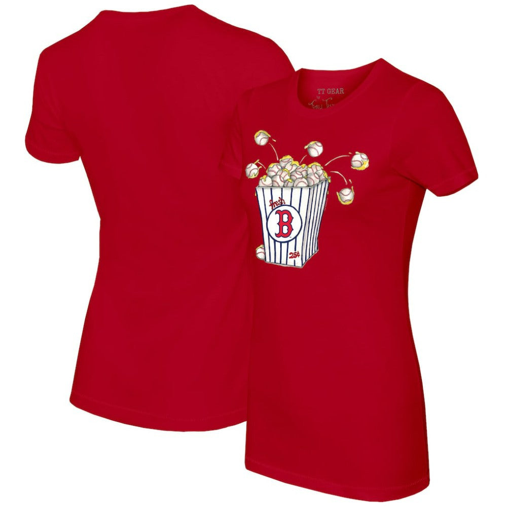 Boston Red Sox Tiny Turnip Women's Popcorn T-Shirt Red