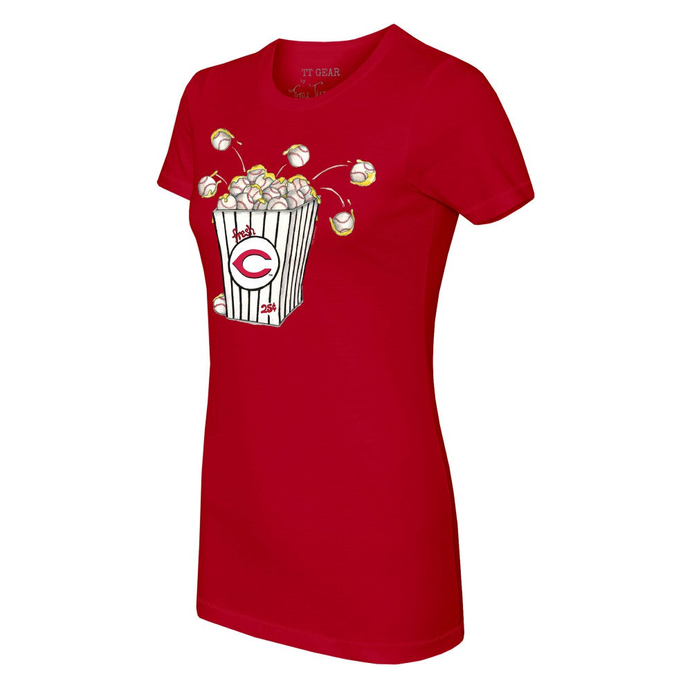Cincinnati Reds Tiny Turnip Women's Popcorn T-Shirt Red