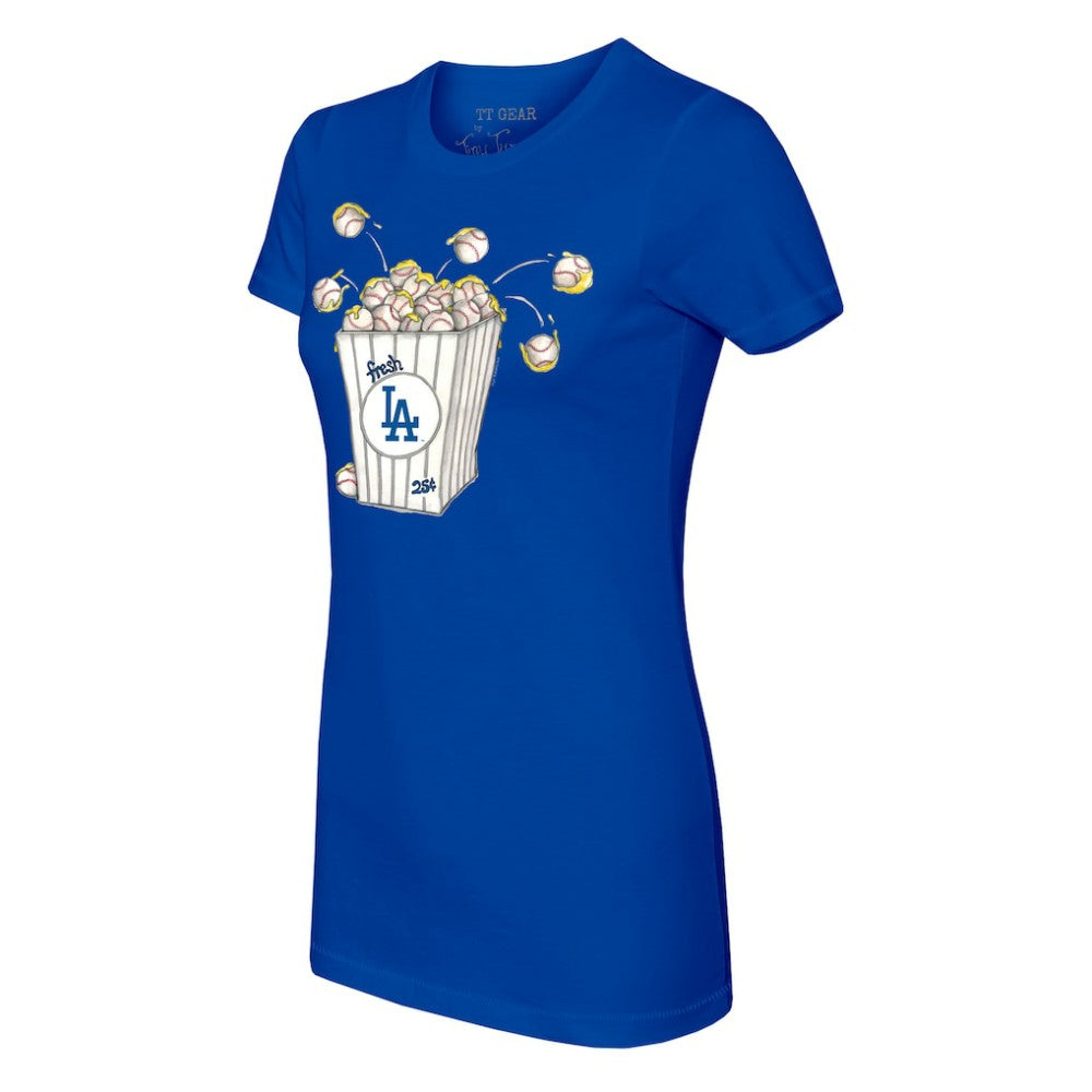 Los Angeles Dodgers Tiny Turnip Women's Popcorn T-Shirt Royal