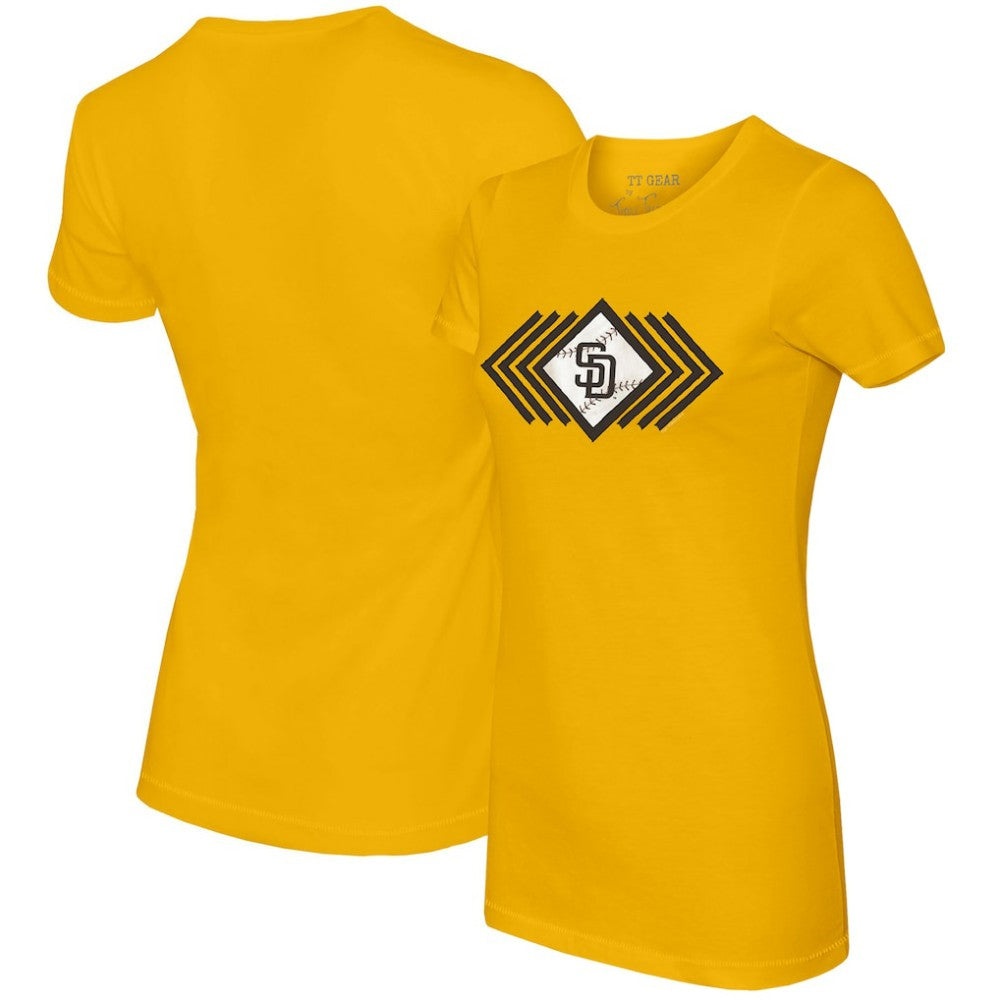 San Diego Padres Tiny Turnip Women's Prism Arrows T-Shirt Gold
