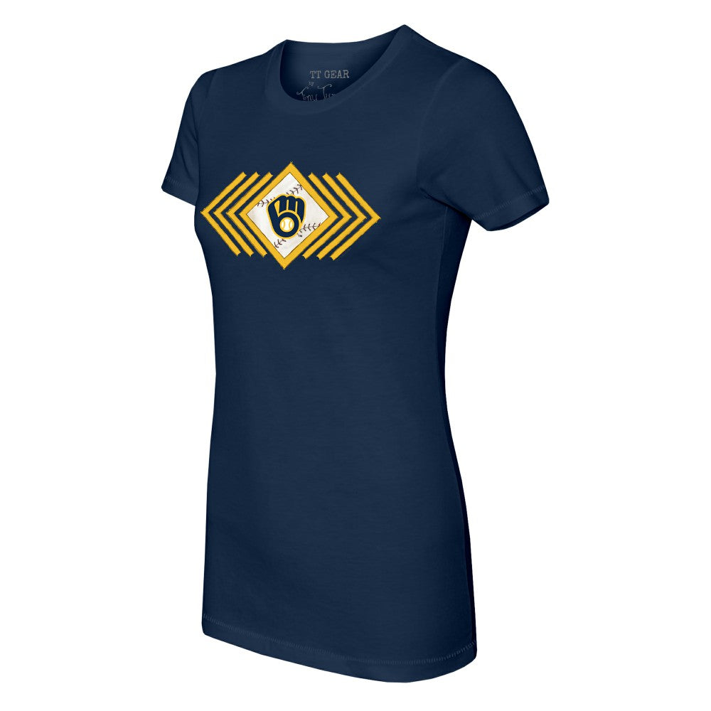 Milwaukee Brewers Tiny Turnip Women's Prism Arrows T-Shirt Navy