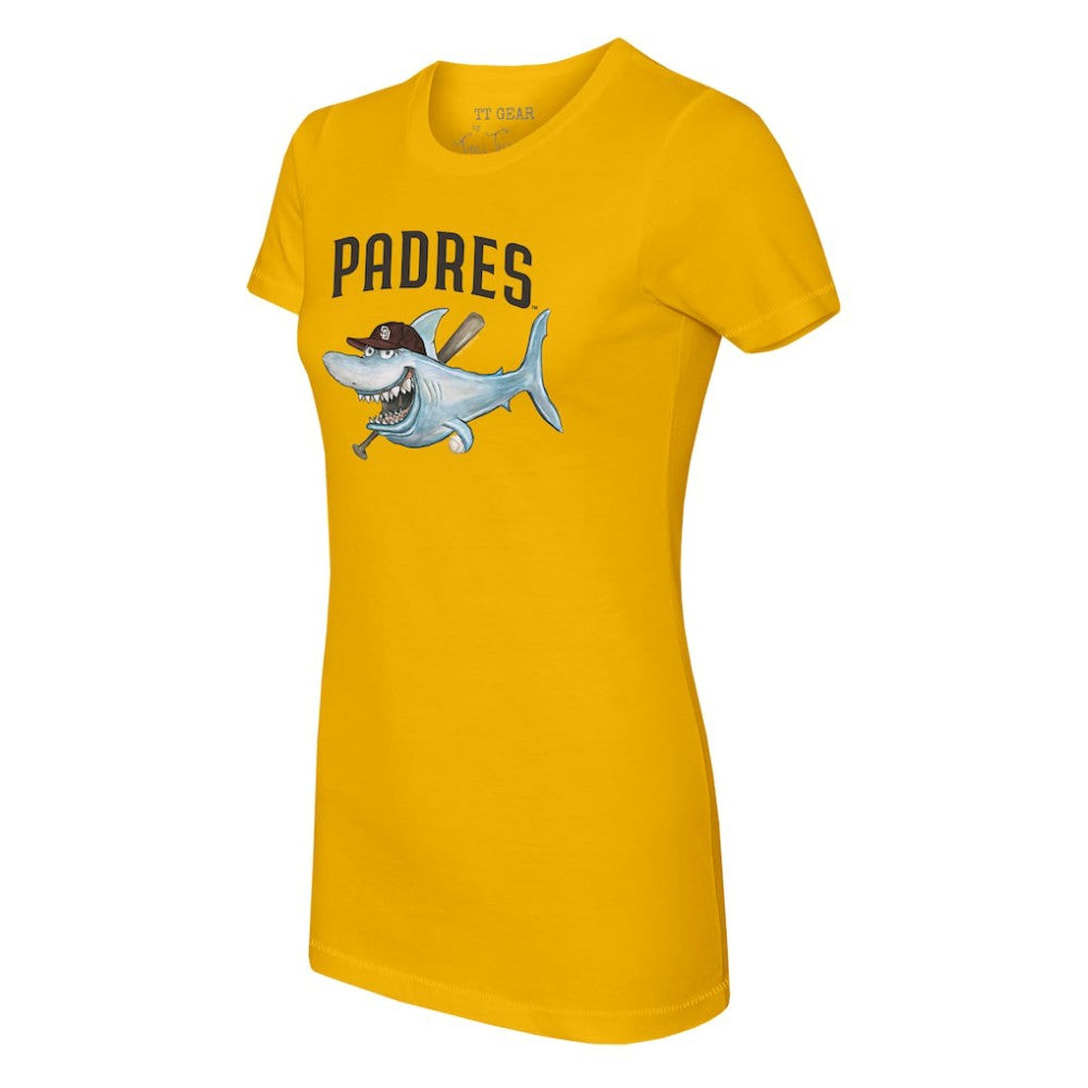San Diego Padres Tiny Turnip Women's Shark T-Shirt Gold