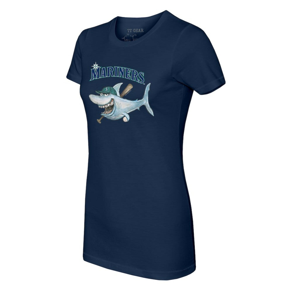 Seattle Mariners Tiny Turnip Women's Shark T-Shirt Navy