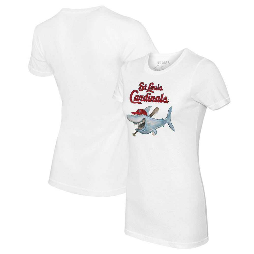 St. Louis Cardinals Tiny Turnip Women's Shark Logo T-Shirt White