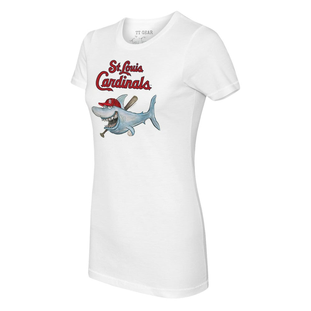 St. Louis Cardinals Tiny Turnip Women's Shark Logo T-Shirt White