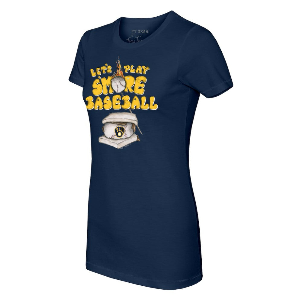 Milwaukee Brewers Tiny Turnip Women's Smores T-Shirt Navy